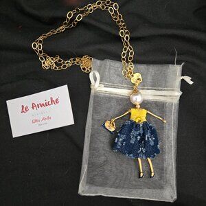 Jewels By Lux Le Amiche Girlfriend Pendant Vanessa 31" Chain Gold Plated